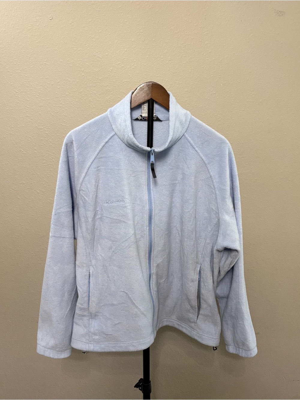 Columbia Light Blue Full-Zip Teddy Fleece Jacket